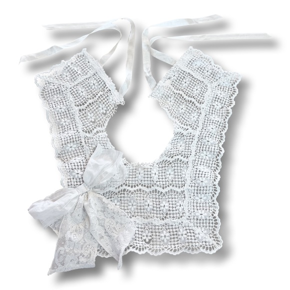 Antique Lace Collar Made from a Victorian Wedding Gown Bodice